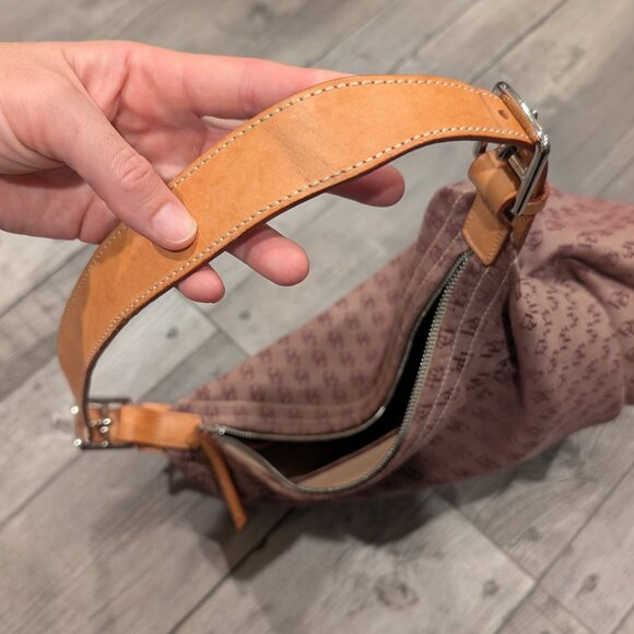 Dooney & Bourke Red Signature Canvas Hobo Shoulder Bag - Picture 7 of 12